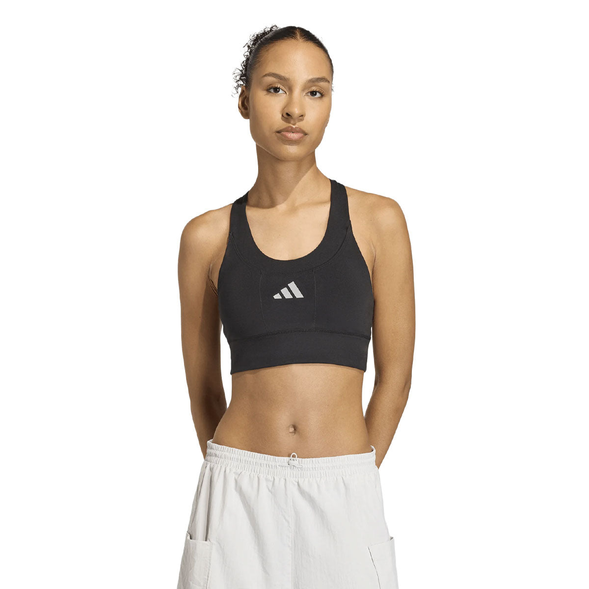 Adidas Adi365 sports-BH i sort med logo foran
