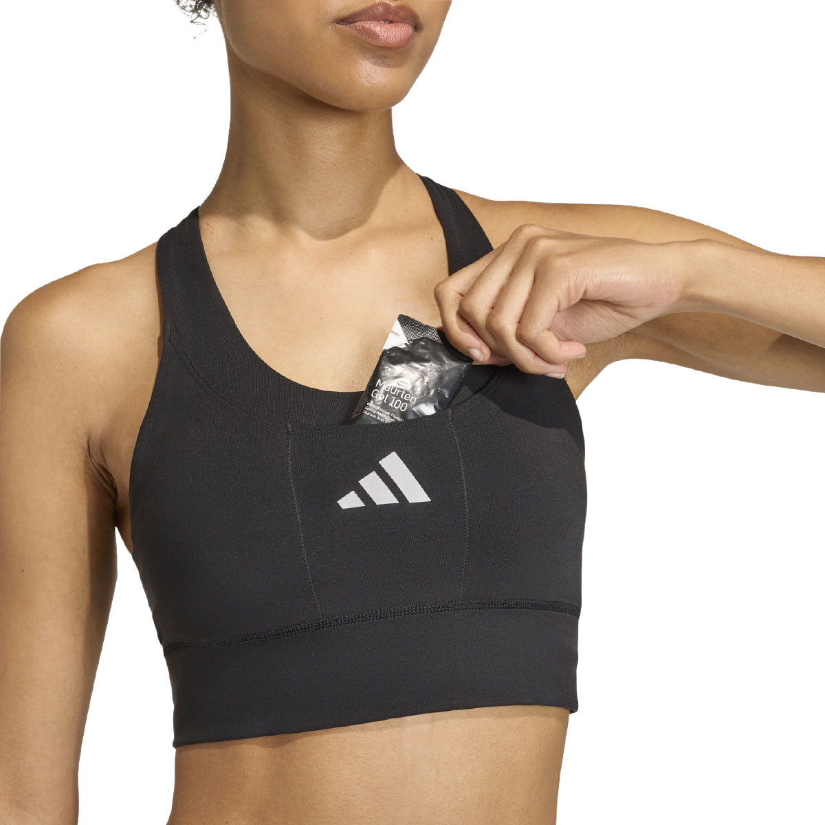 Sort Adidas Adi365 Pocket Bra med lomme foran