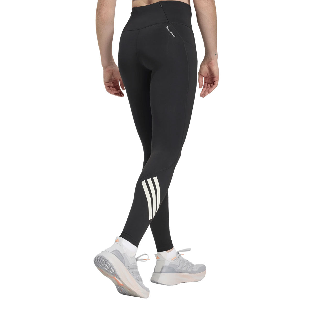 Sort Adidas Adi365 lange tights til kvinder med striber