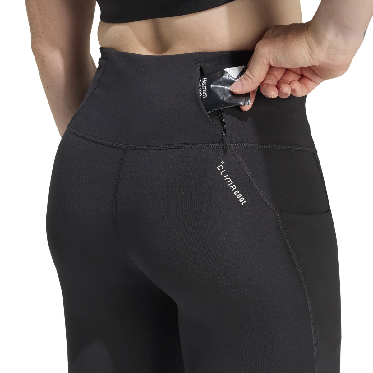 Sort Adidas Adi365 lange tights med lomme til opbevaring