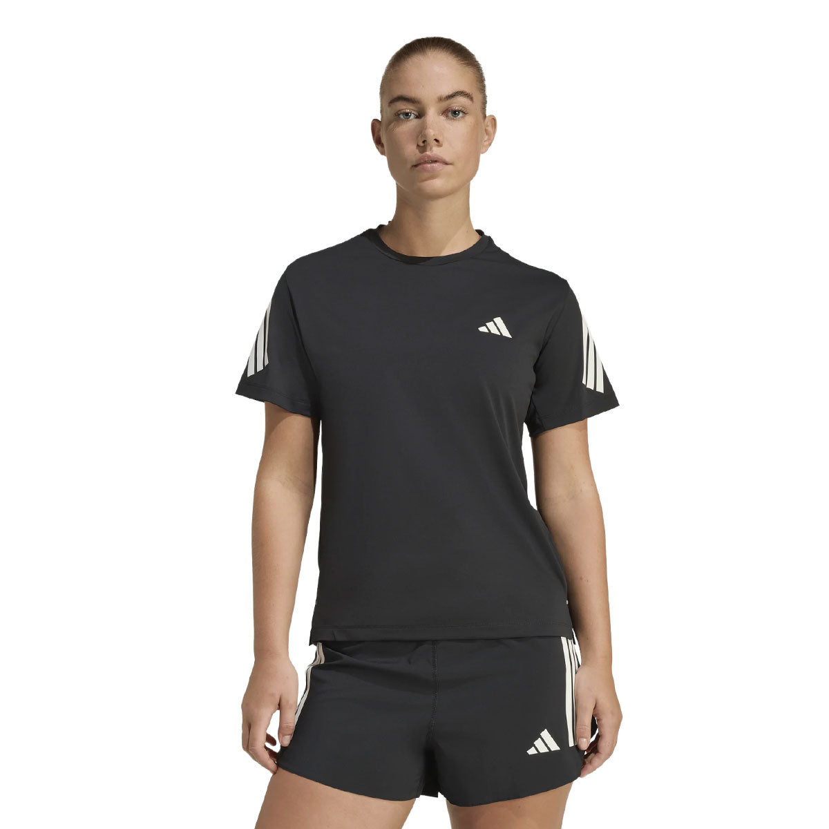 Adidas Adi365 T-shirt Dame i sort med striber på ærmerne