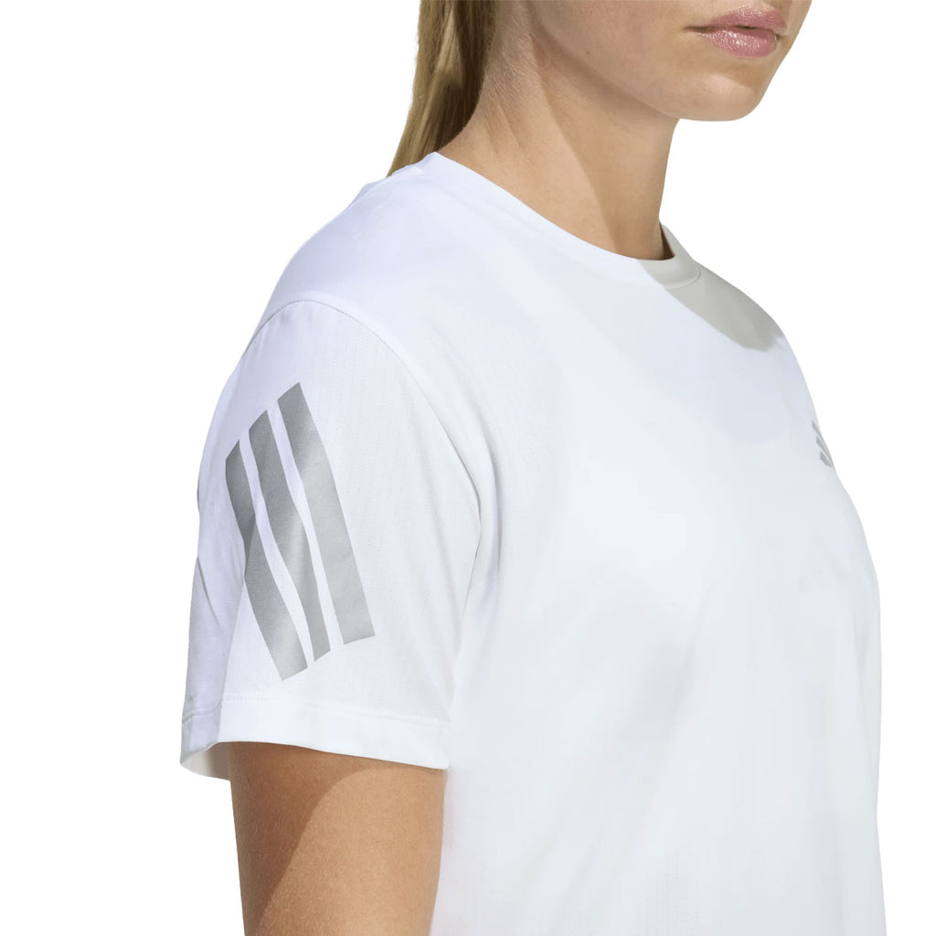Hvid Adidas Adi365 T-shirt Dame med grå striber på ærmet