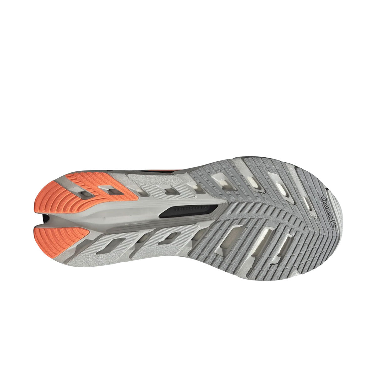 Adidas Adistar BYD Dame løbesko sål med grå og orange detaljer