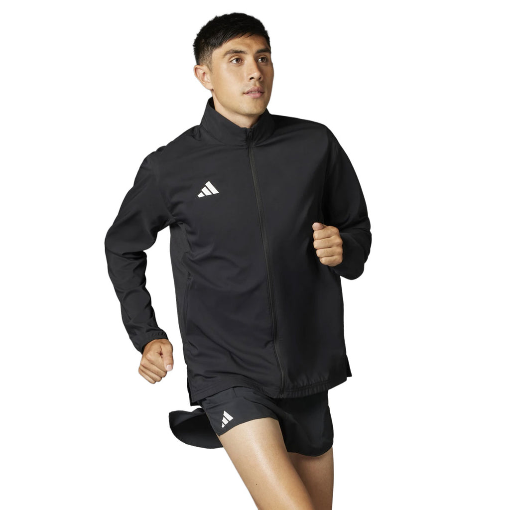 Adidas Adizero E jakke til mænd i sort, ideel til løb