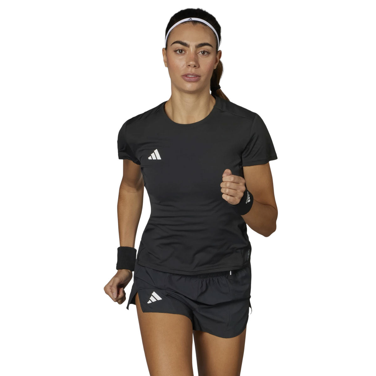 Adidas Adizero E Tee Dame i sort til løb