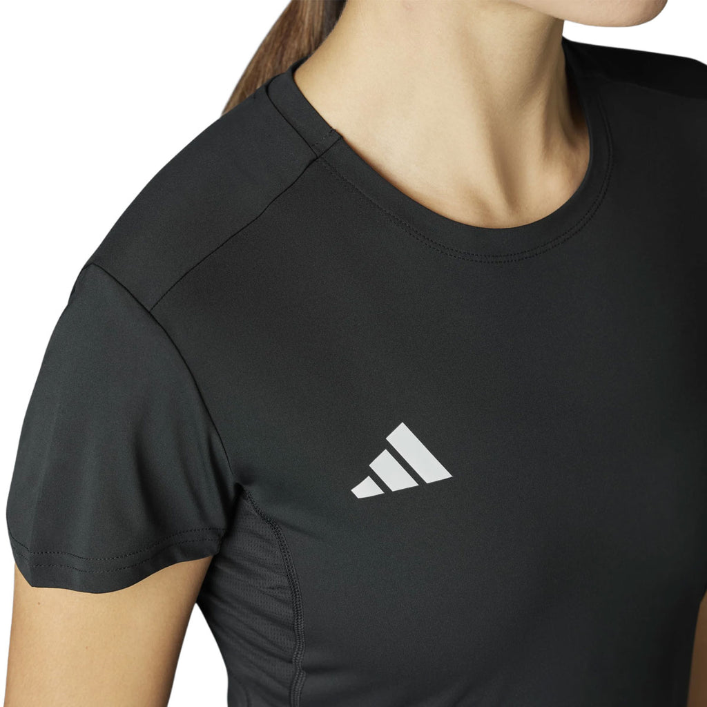 Sort Adidas Adizero E Tee Dame med logo på brystet