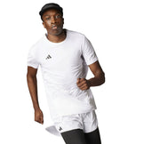 Hvid Adidas Adizero E Tee til mænd, løbende t-shirt