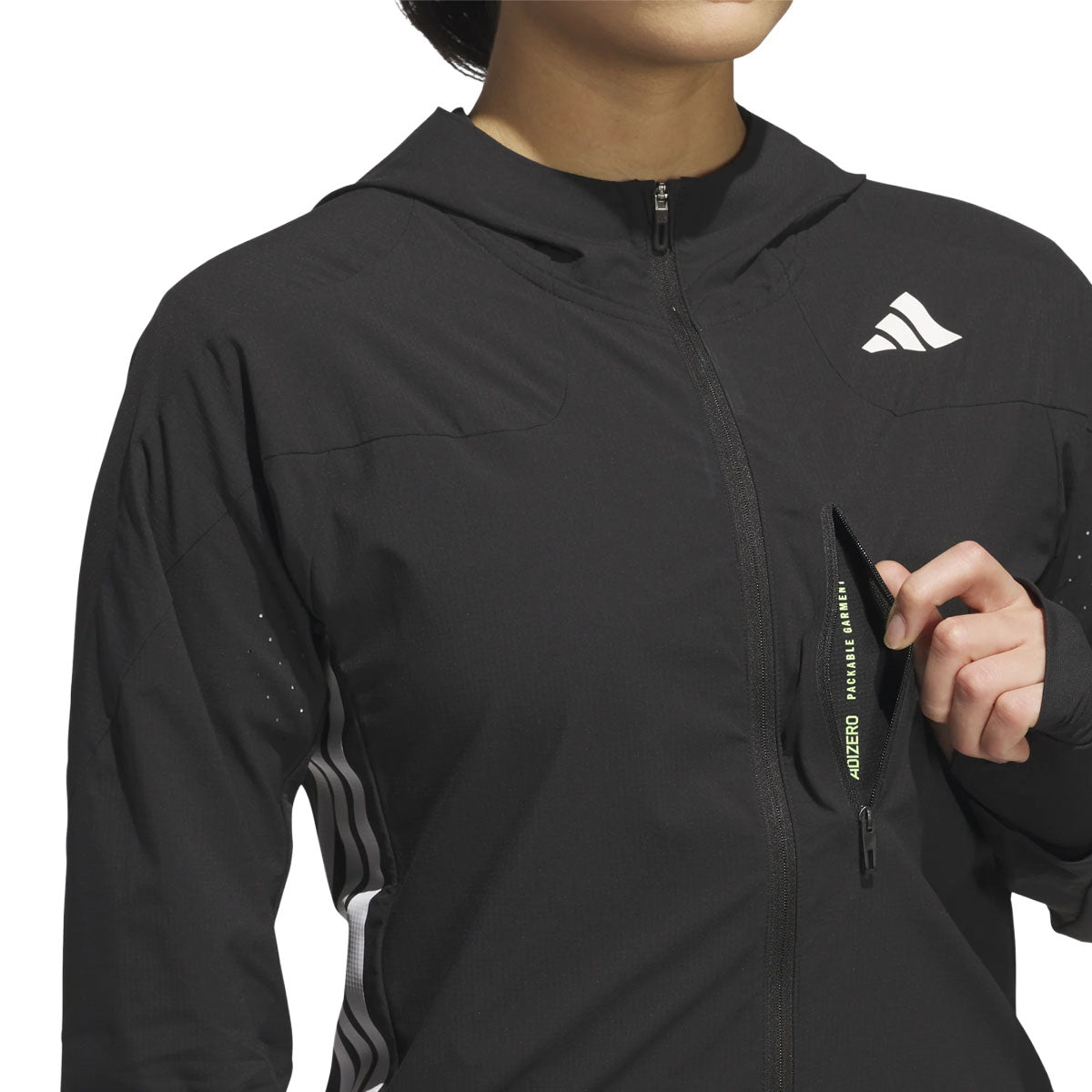 Adidas ADIZERO jakke til damer med lynlås og hætte