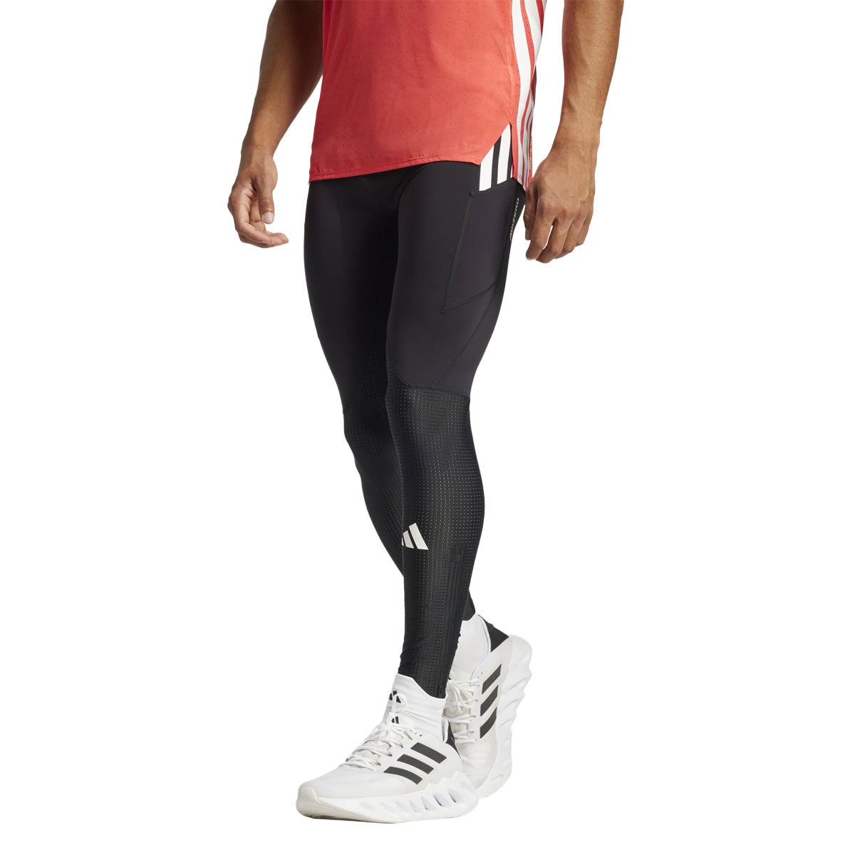 Adidas Adizero lange tights til herrer i sort