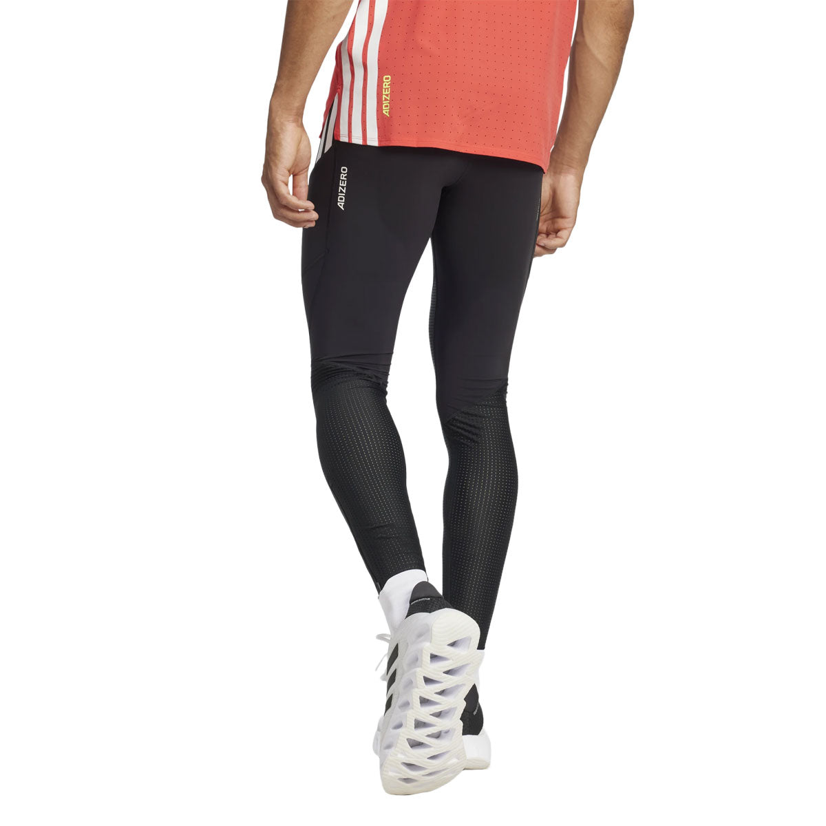 Adidas Adizero lange tights til mænd i sort med mesh detaljer