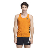Adidas Adizero singlet til herrer i orange med logo