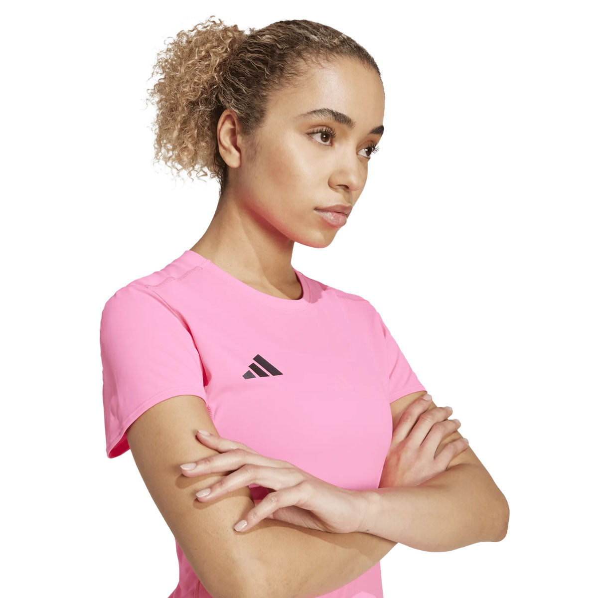 Adidas ADIZERO T-shirt Dame i lyserød farve med logo
