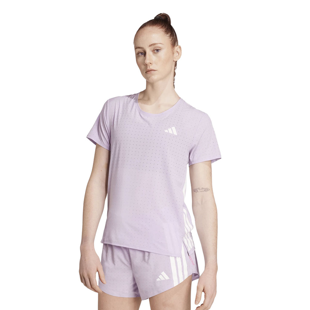 Adidas Adizero Tee Dame i lys lilla med perforeringer