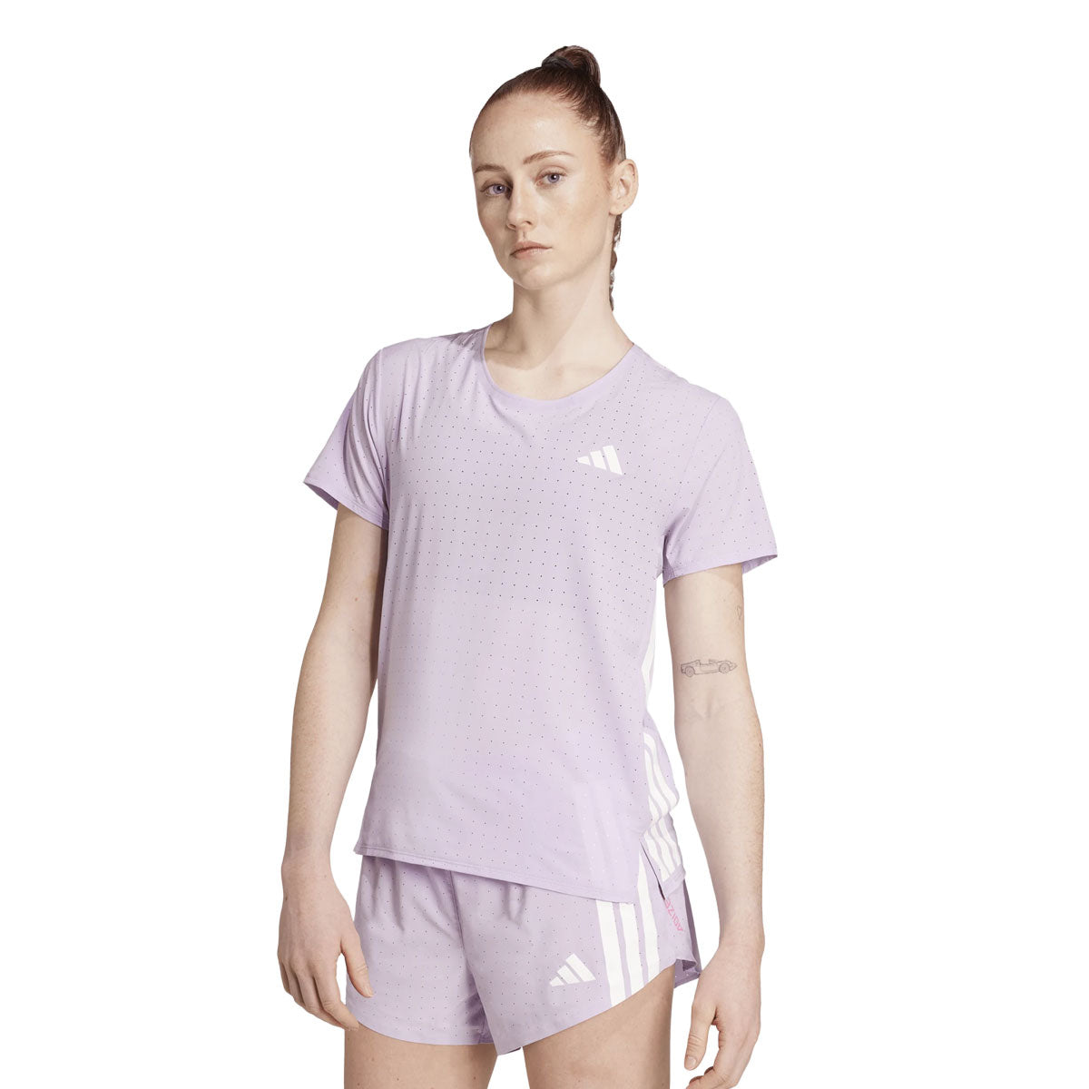 Adidas Adizero Tee Dame i lys lilla med perforeringer