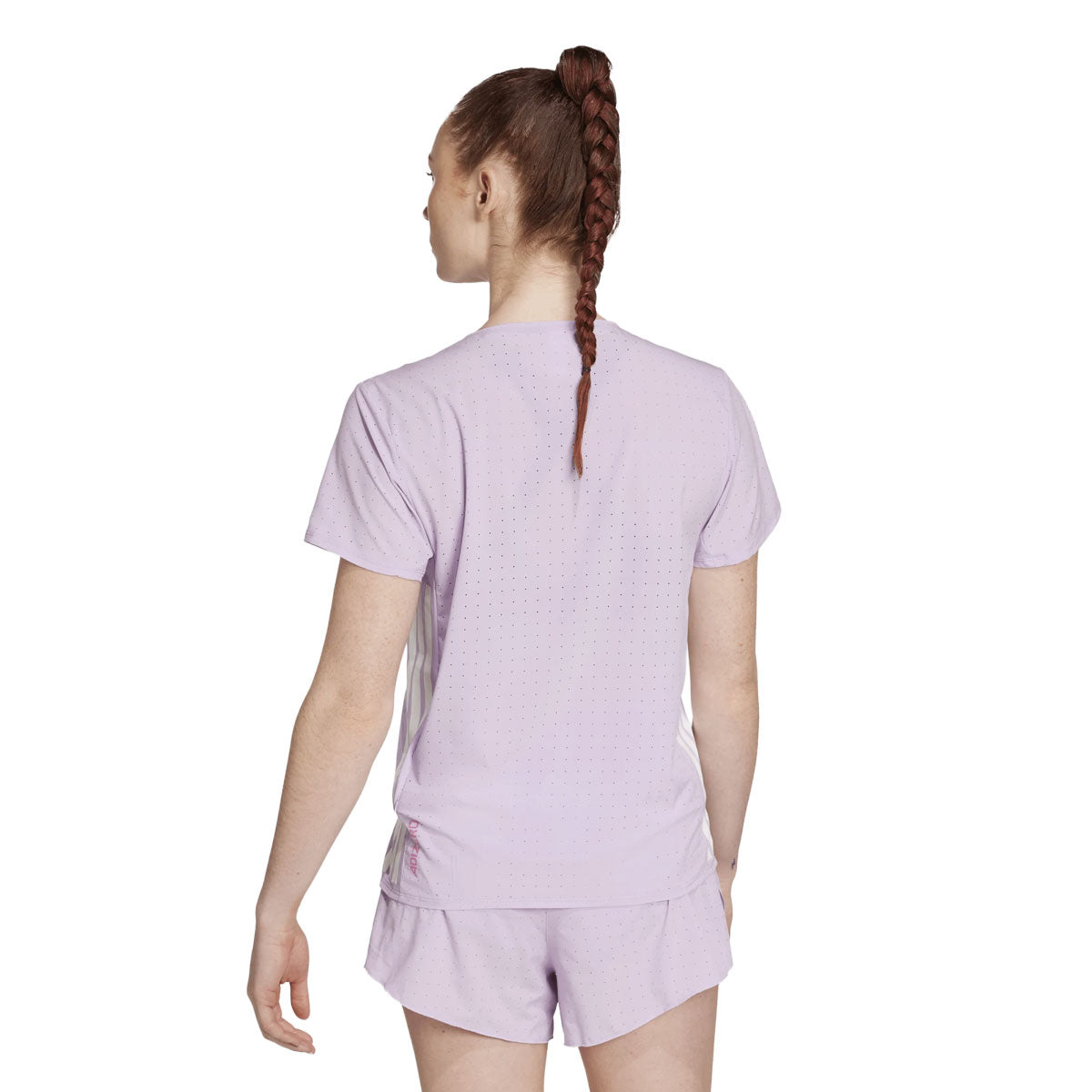 Lys lilla Adidas Adizero Tee Dame med perforeringer bagpå