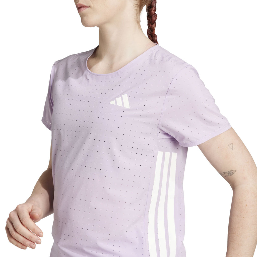 Adidas Adizero Tee Dame i lys lilla med perforeringer