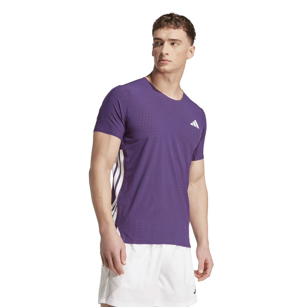 Lilla Adidas Adizero Tee til herrer med logo