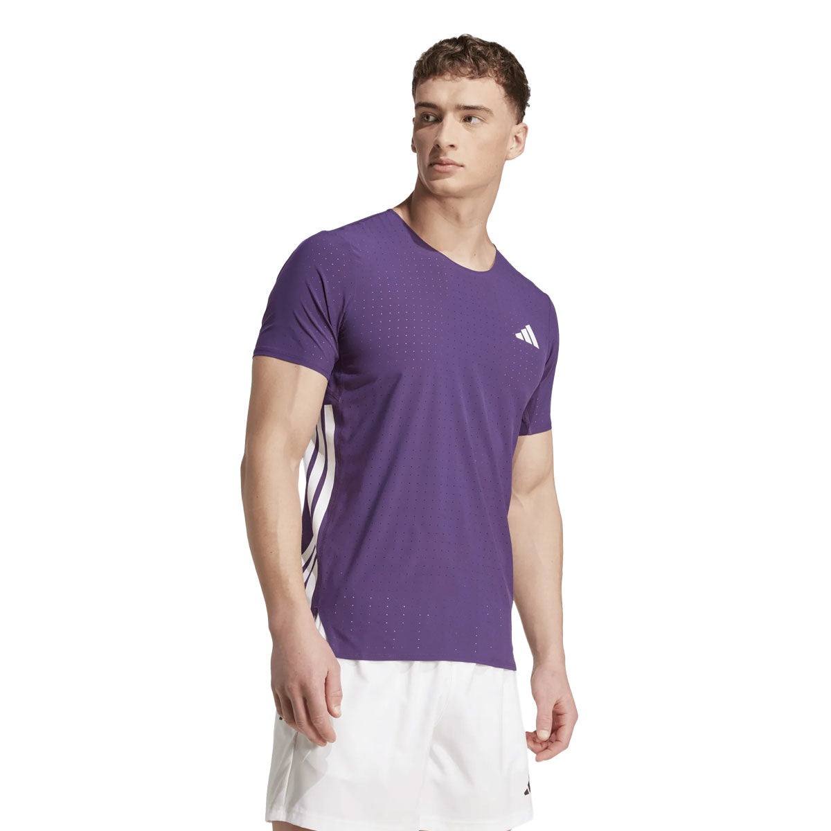 Lilla Adidas Adizero Tee til herrer med logo