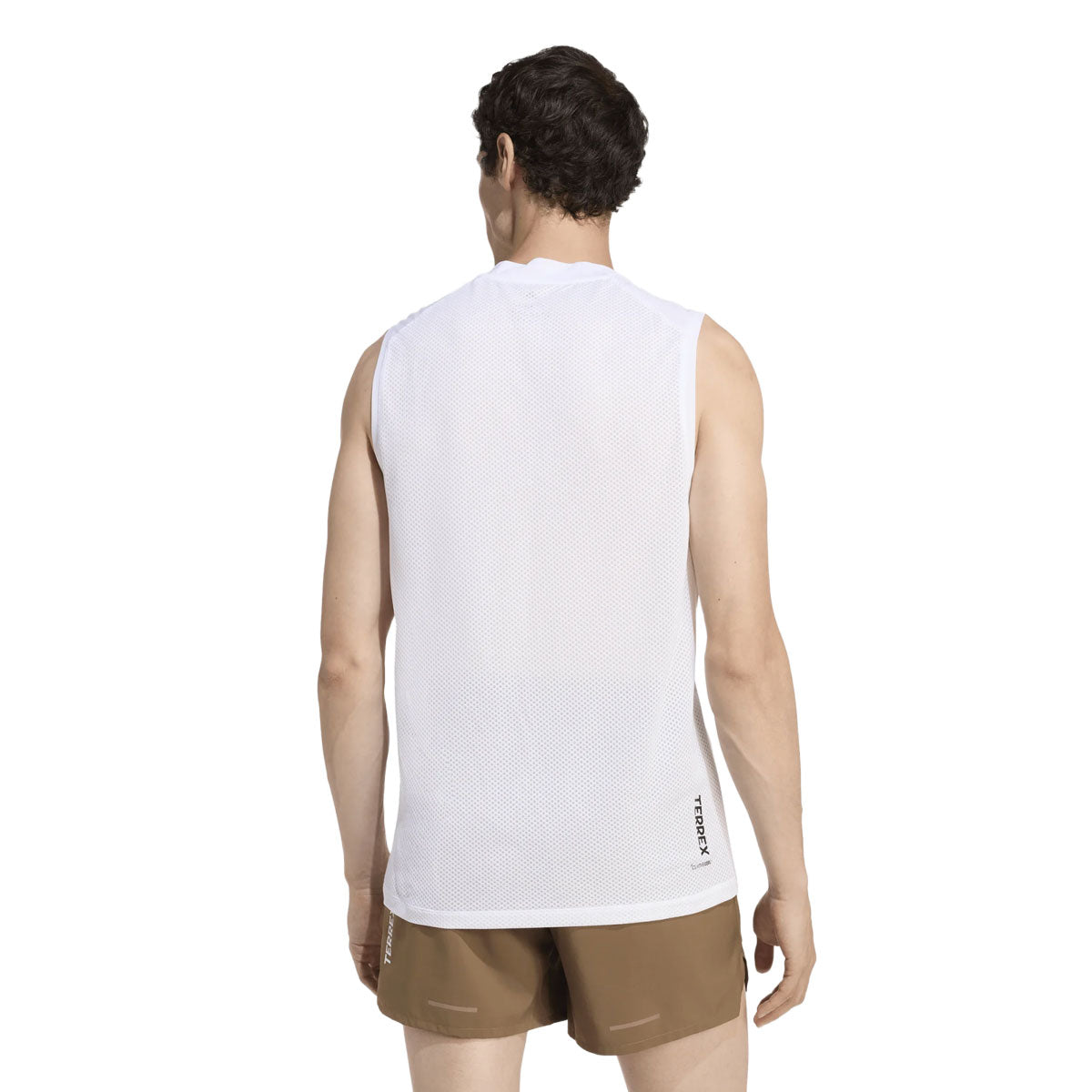 Hvid Adidas XPR Tank Herre singlet med mesh-design bagfra