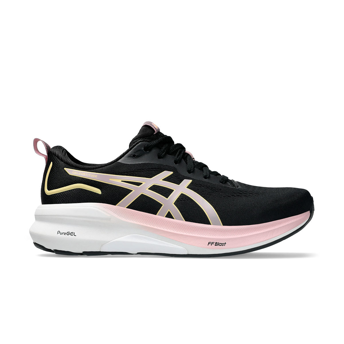 Asics Gel-Fortitude Dame løbesko i sort og lyserød