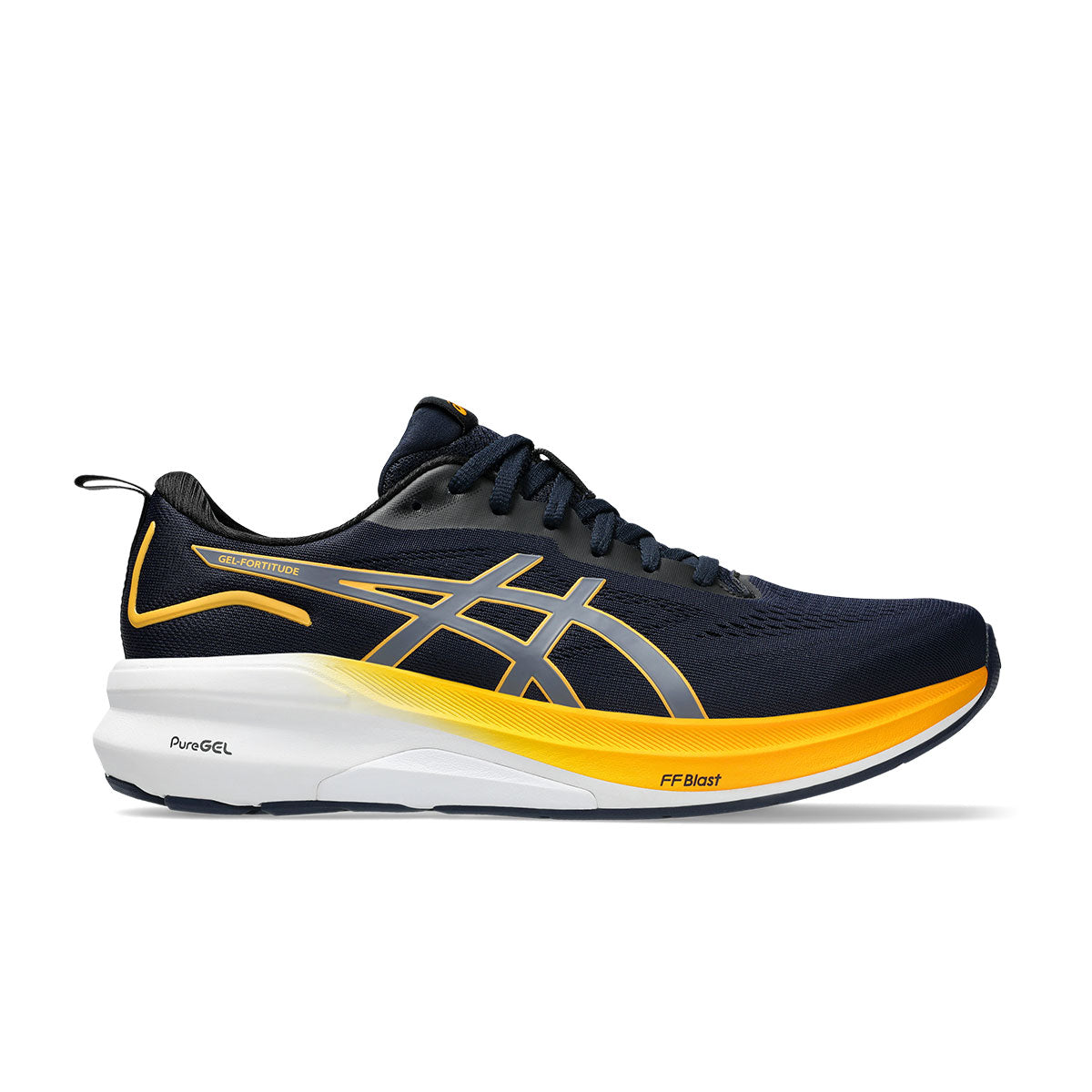 Asics Gel-Fortitude herre løbesko i navy og gul
