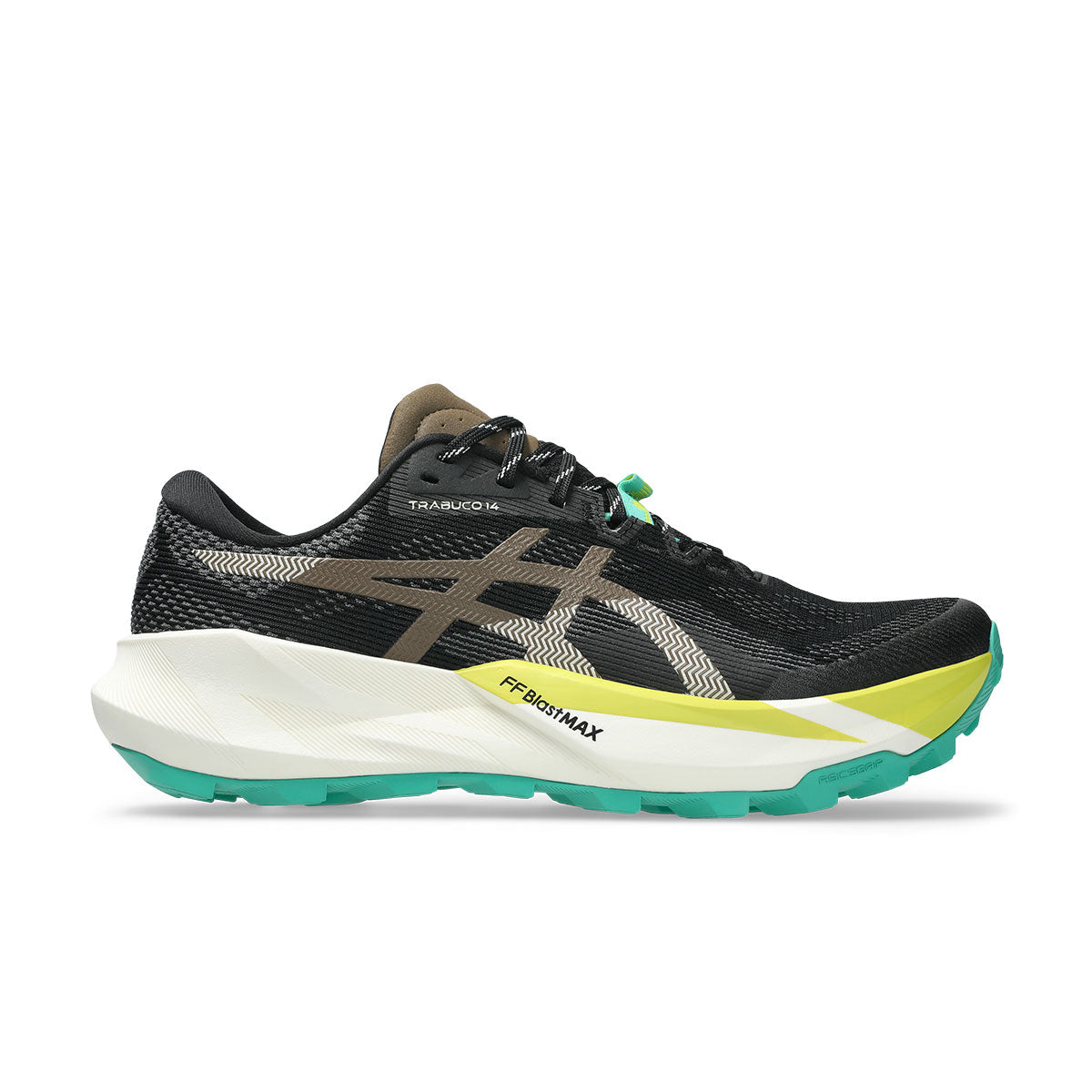 Asics Gel-Trabuco 14 herresko til trailrunning i sort og grøn