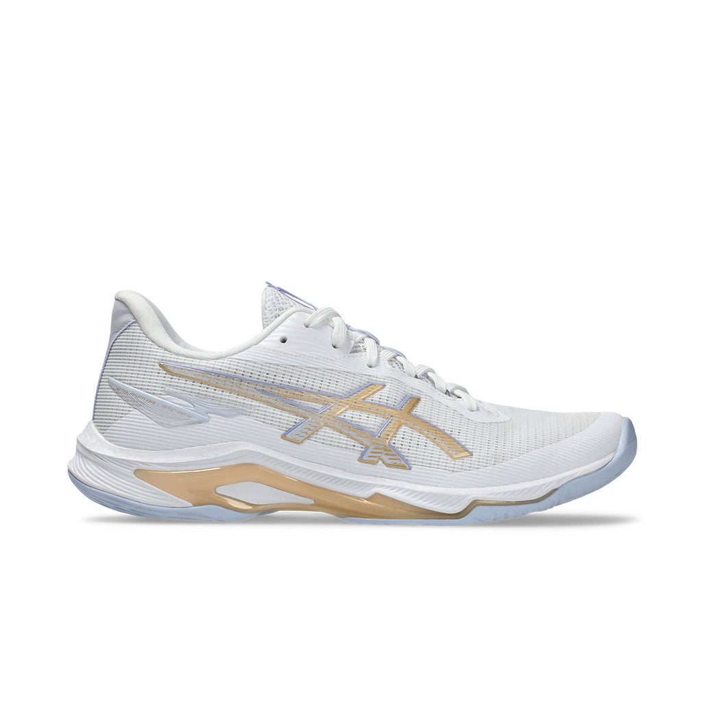 Asics Netburner Ballistic FF 4 Dame indendørssko i hvid og guld