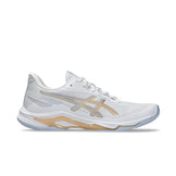 Asics Netburner Ballistic FF 4 Dame indendørssko i hvid og guld