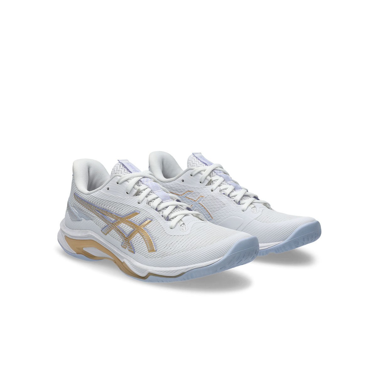 Asics Netburner Ballistic FF 4 dame indendørssko i hvid og guld