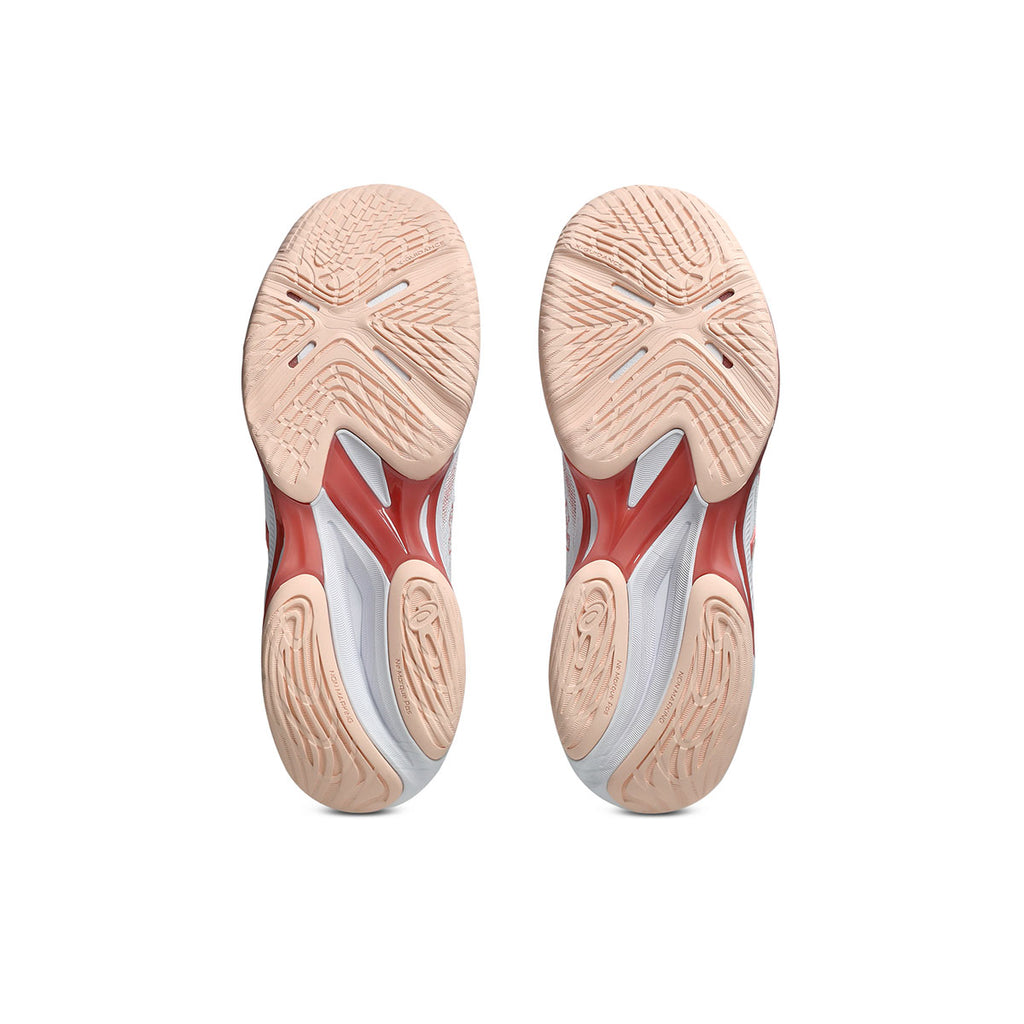 Asics Netburner Ballistic FF 4 dame indendørssko såler set fra bunden