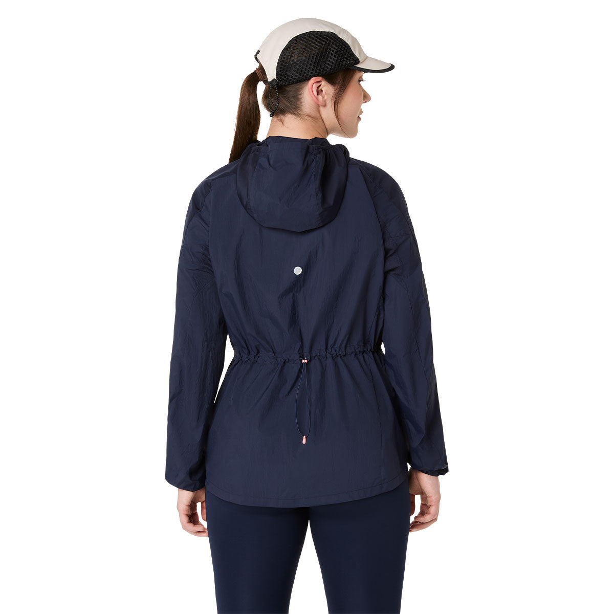Asics Road Packable Jacket til kvinder, navy farve, let og åndbar jakke
