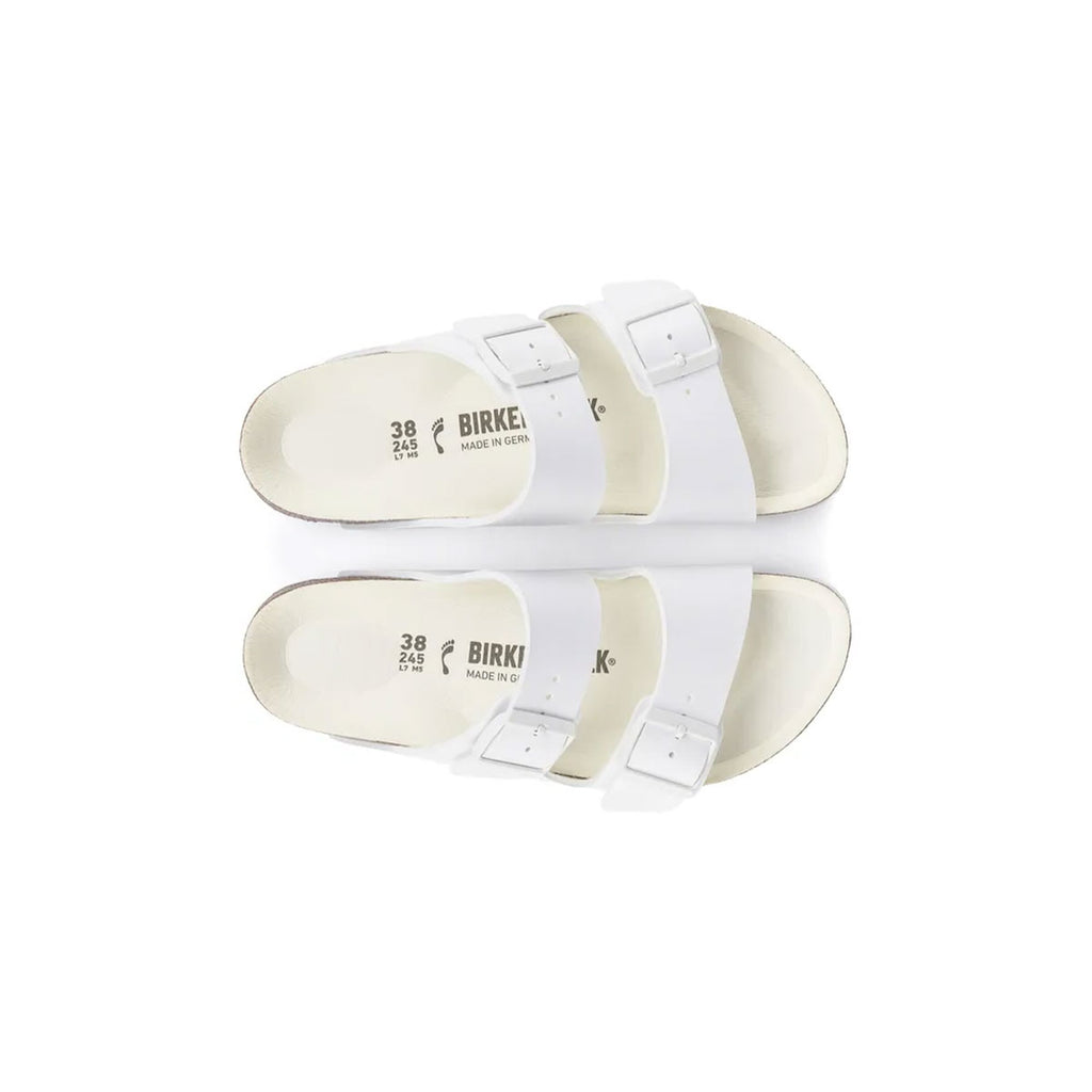 Hvide Birkenstock Arizona sandaler med dobbelt spænder remme