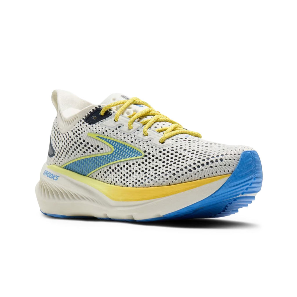 Brooks Glycerin 23 herre løbesko i hvid, blå og gul