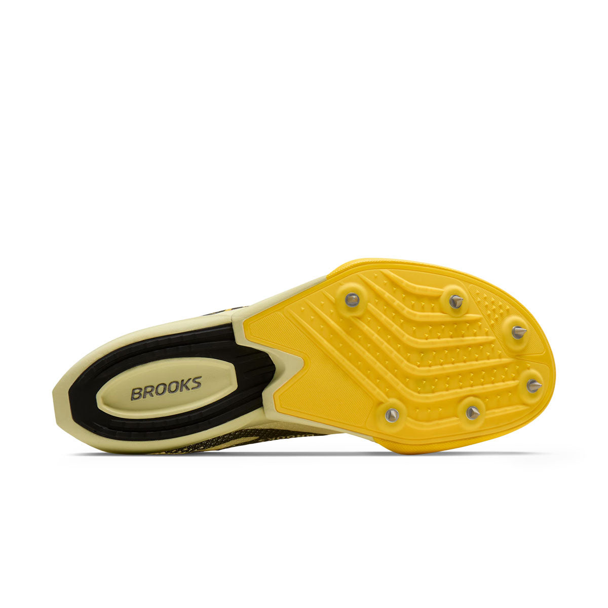 Brooks Hyperion Elite MD 2 løbesko sål med gule detaljer
