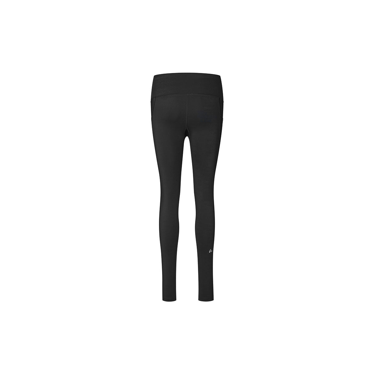 Lange tights i sort med høj talje og tætsiddende pasform