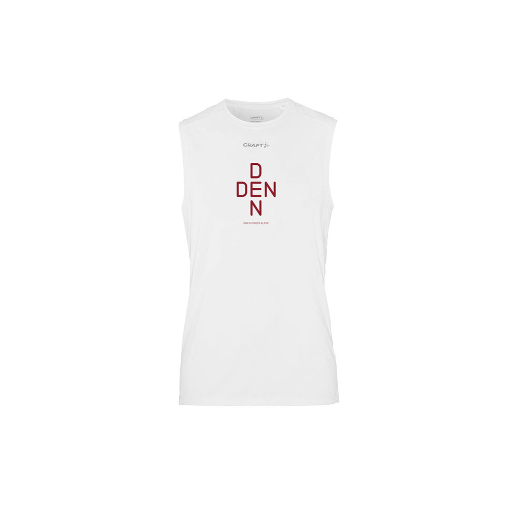 Hvid Craft tanktop til mænd med logo og teksttryk DEN D N