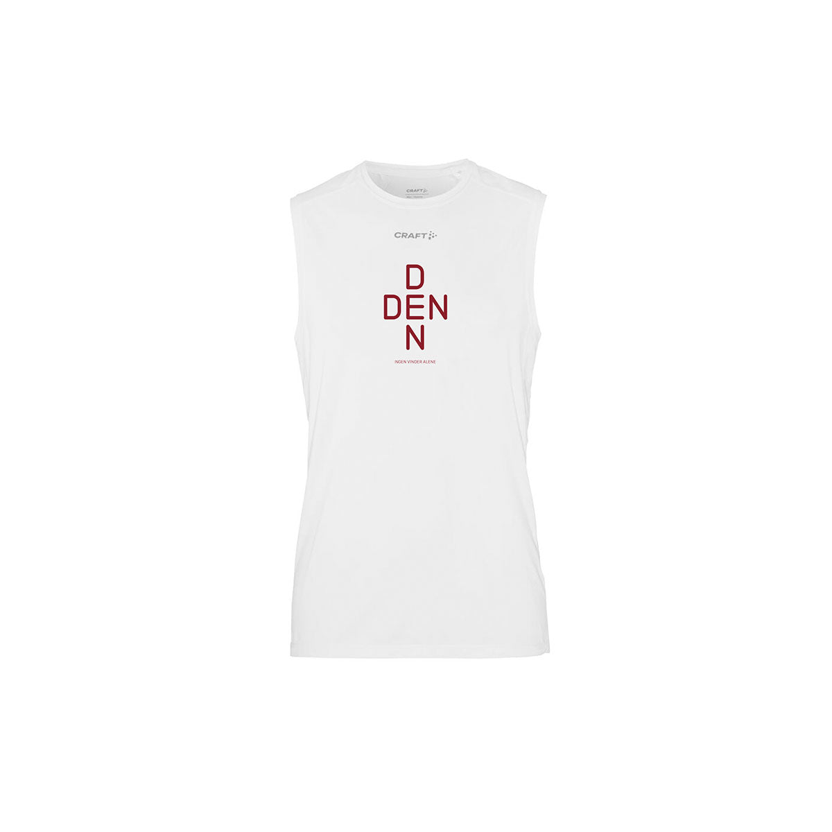 Hvid Craft tanktop til mænd med logo og teksttryk DEN D N