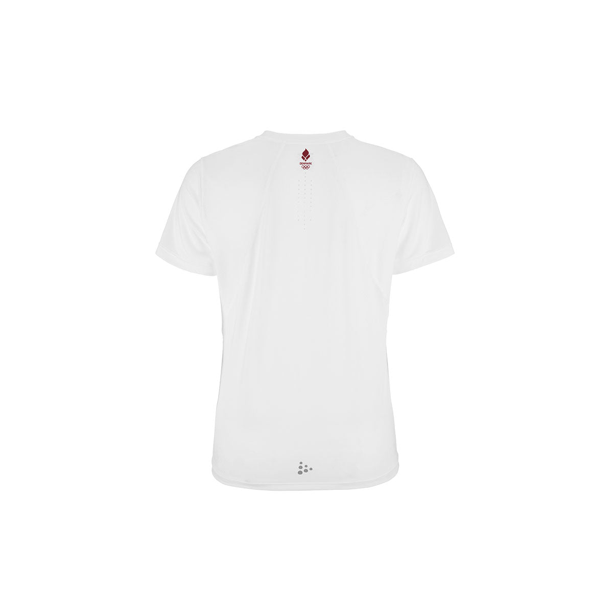 Hvid T-shirt til damer med kort ærme og åndbare detaljer