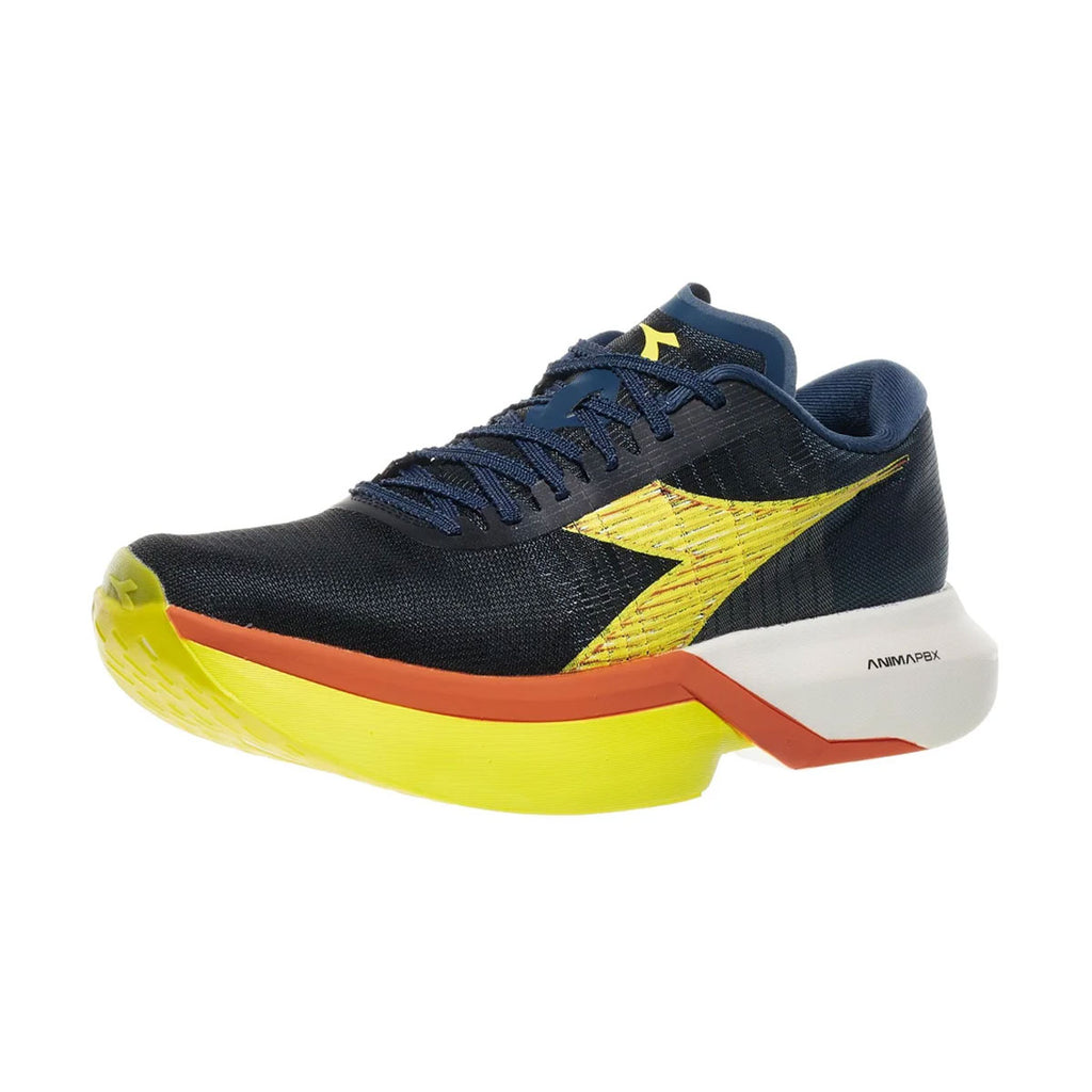 Diadora Gara Carbon 3 løbesko i blå og gul farve