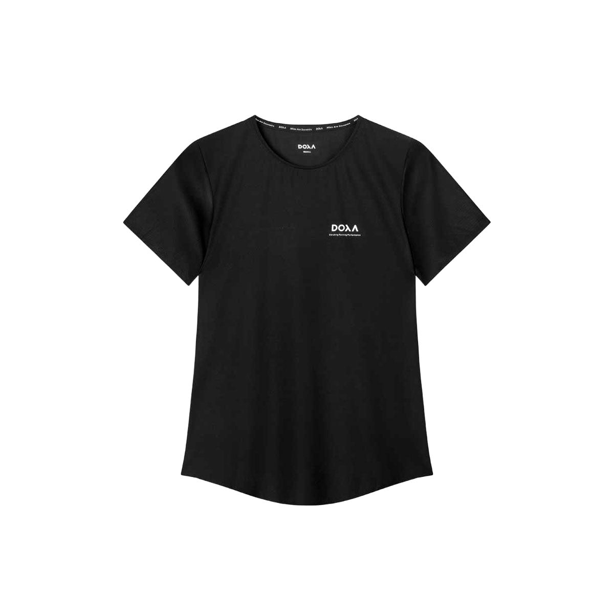 Sort T-shirt med DOXA-logo på brystet