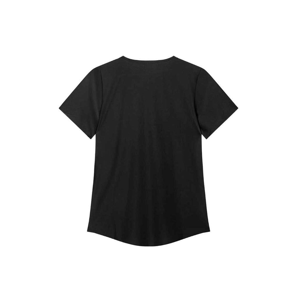 Sort T-shirt med kortærmer og rund halsudskæring