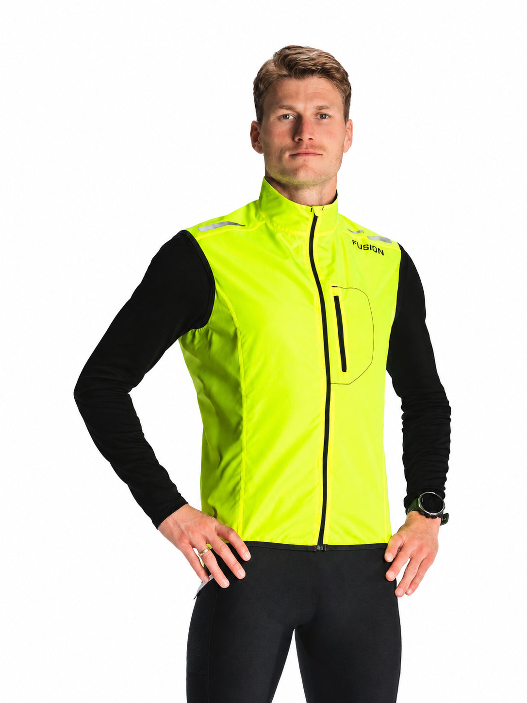 FUSION S1 Run Vest Herre – yellow – billede 1