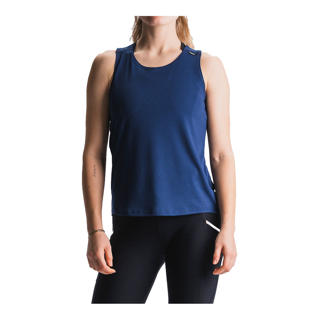 FUSION TEMPO One løbesinglet til dame i blåt netmønstret design
