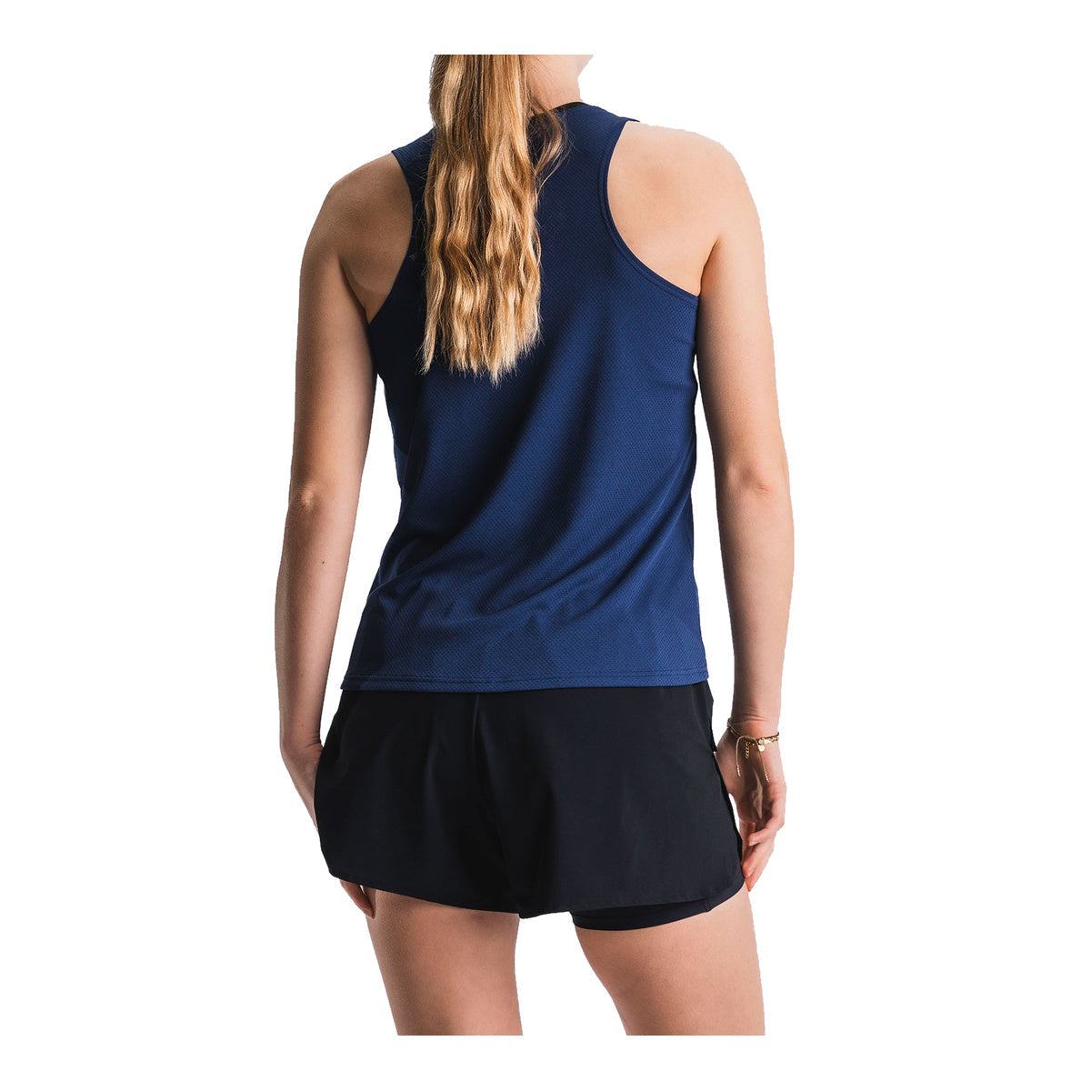 FUSION TEMPO! One run singlet dame blå ærmeløs rygvisning