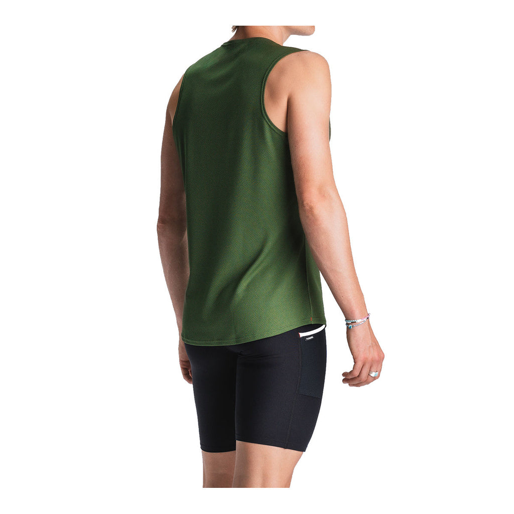 Grøn FUSION TEMPO løbesinglet til mænd med racerback og rygpanel