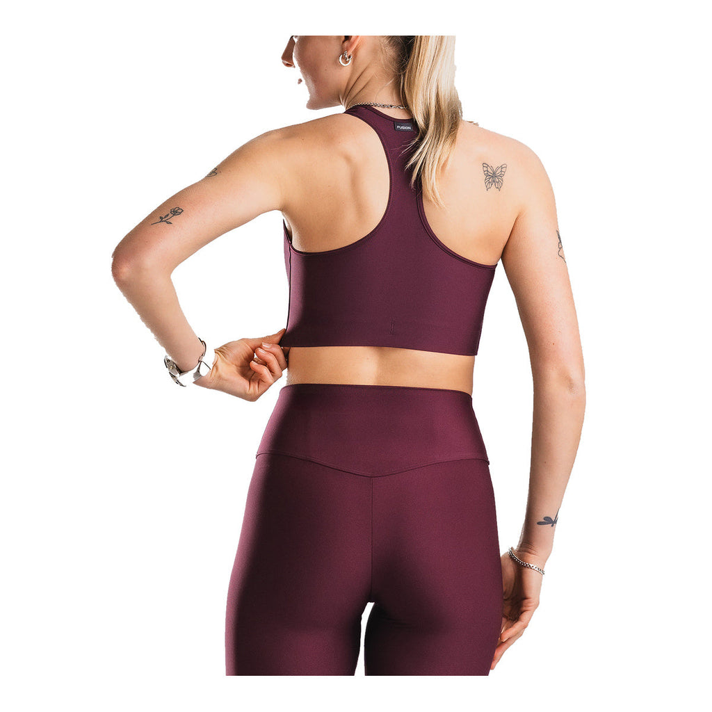 FUSION dame singlet med bordeaux top og racerback pasform