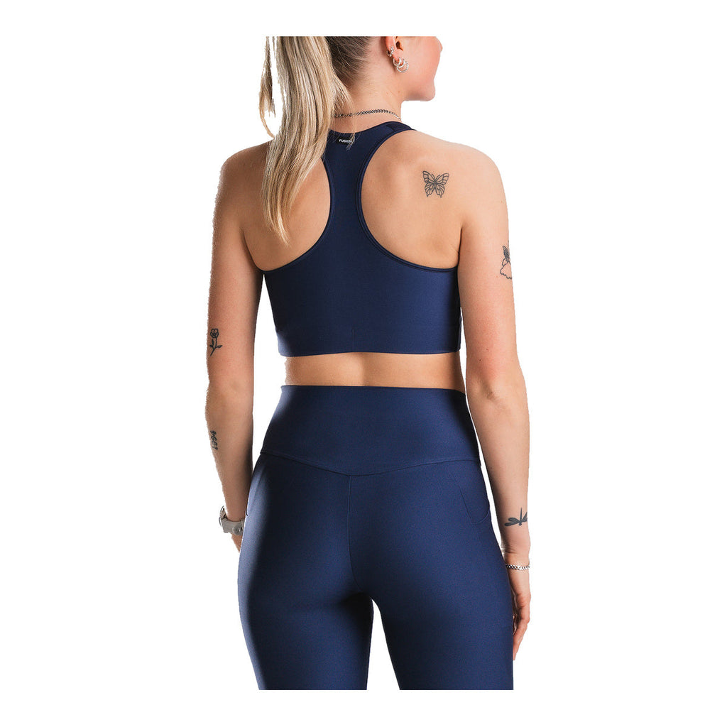 Fusion top dame, navy singlet med brede stropper
