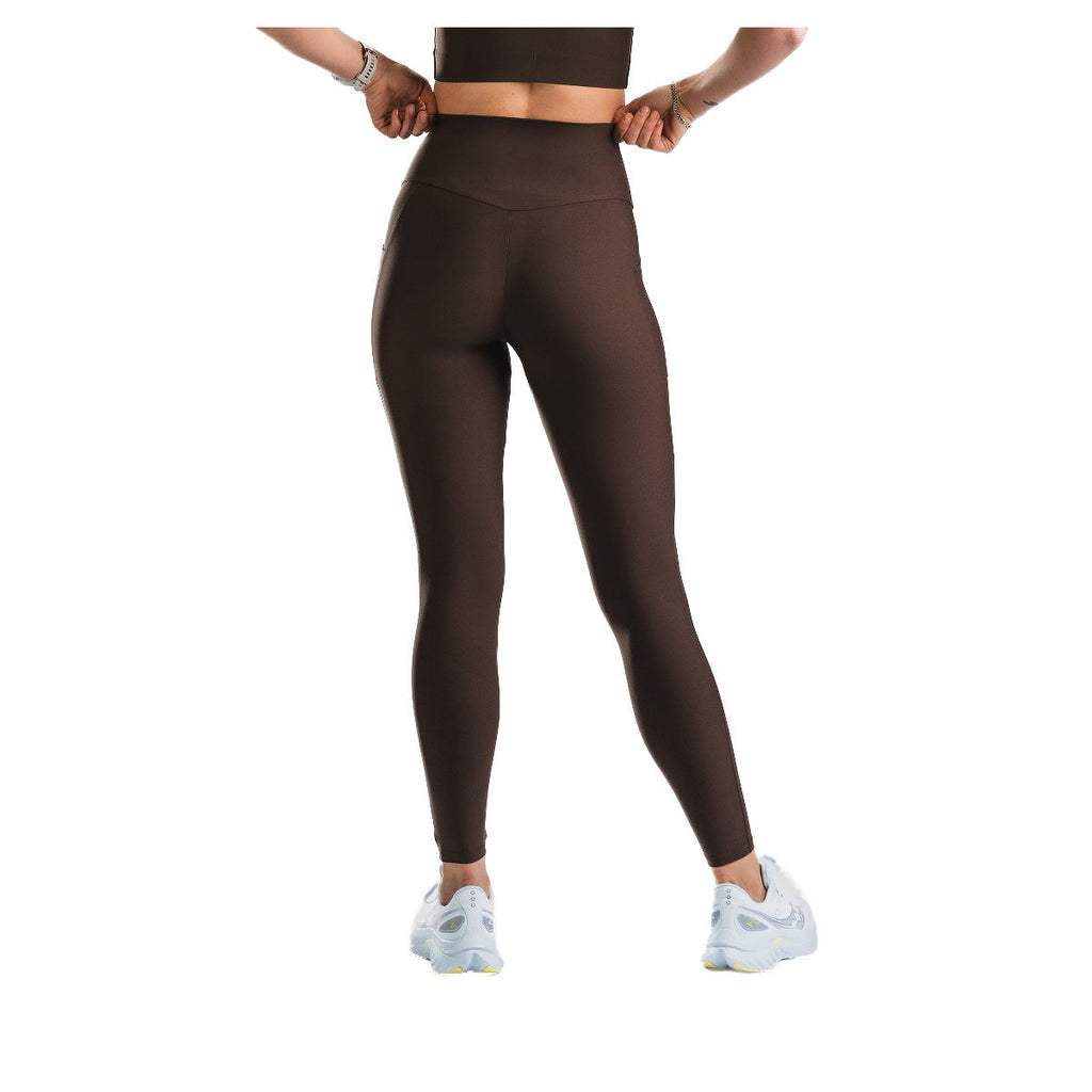 Høj talje dame tights med lomme og tætsiddende pasform