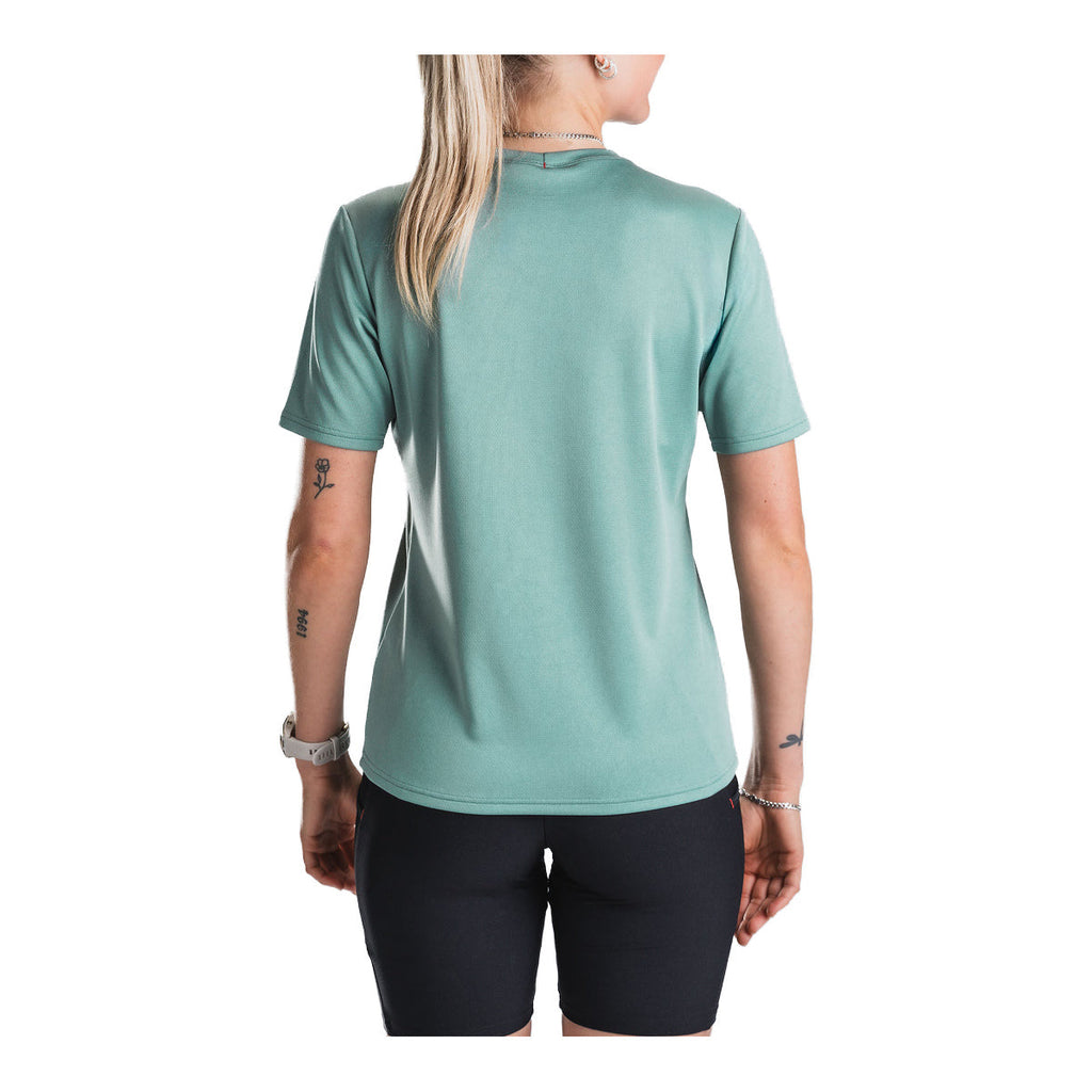 Kvinde i grøn FUSION TEMPO! TWO Run T-shirt med korte ærmer