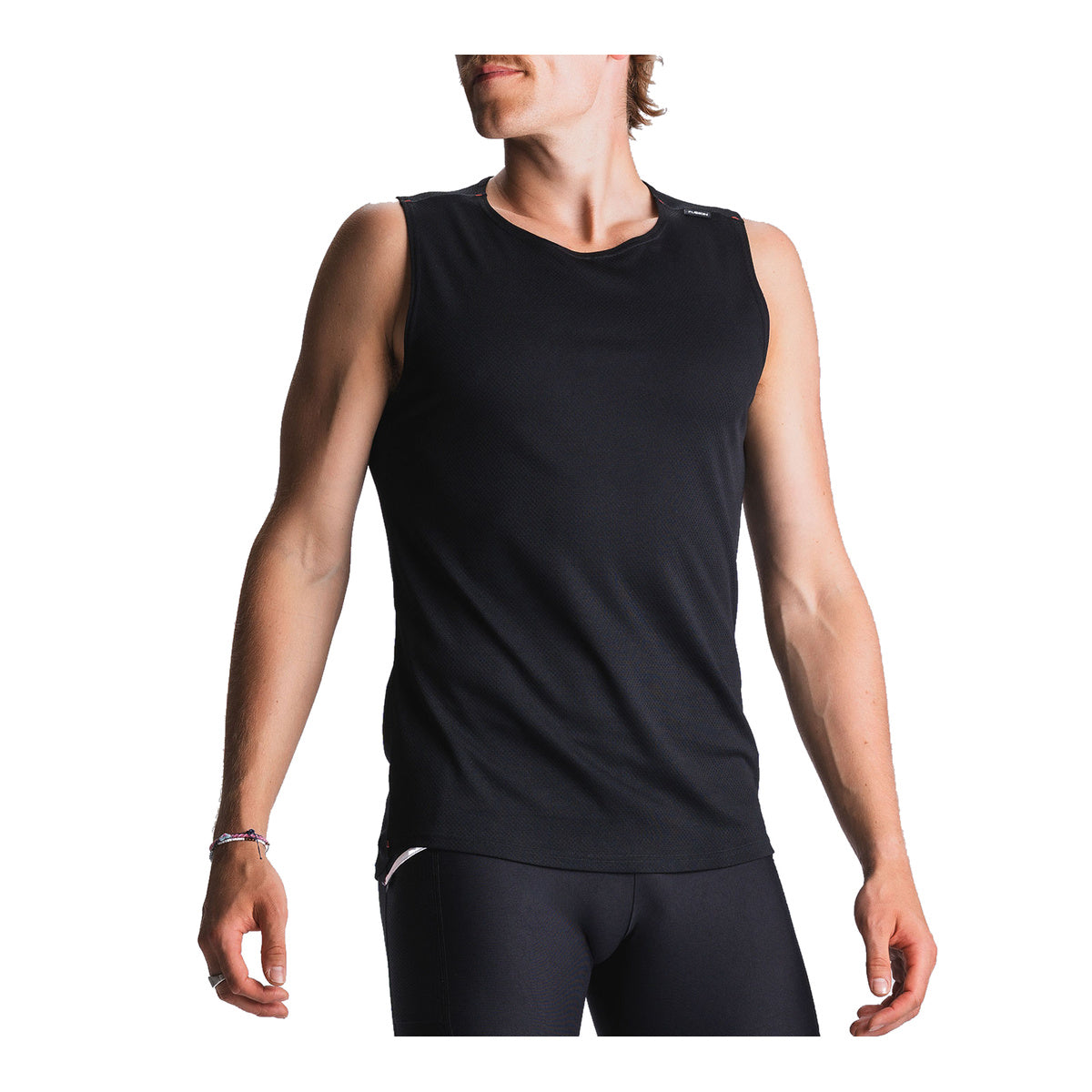 Fusion Tempo herre singlet uden ærmer i sort meshvæv